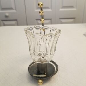 Flower Tulip Glass Votive Candle Metal Holder